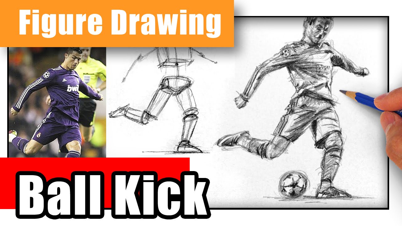 How to Draw a Cristiano Ronaldo Kicking - Figure in Motion