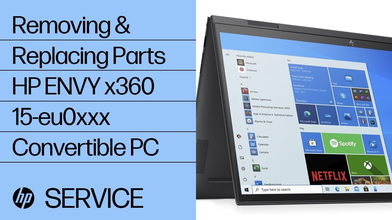 Removing & replacing parts for HP ENVY x360 15-eu0xxx | HP Computer Service