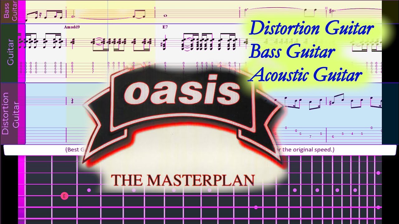 (Best Guitar Lesson) Oasis - The Masterplan  (slow speed for lesson)