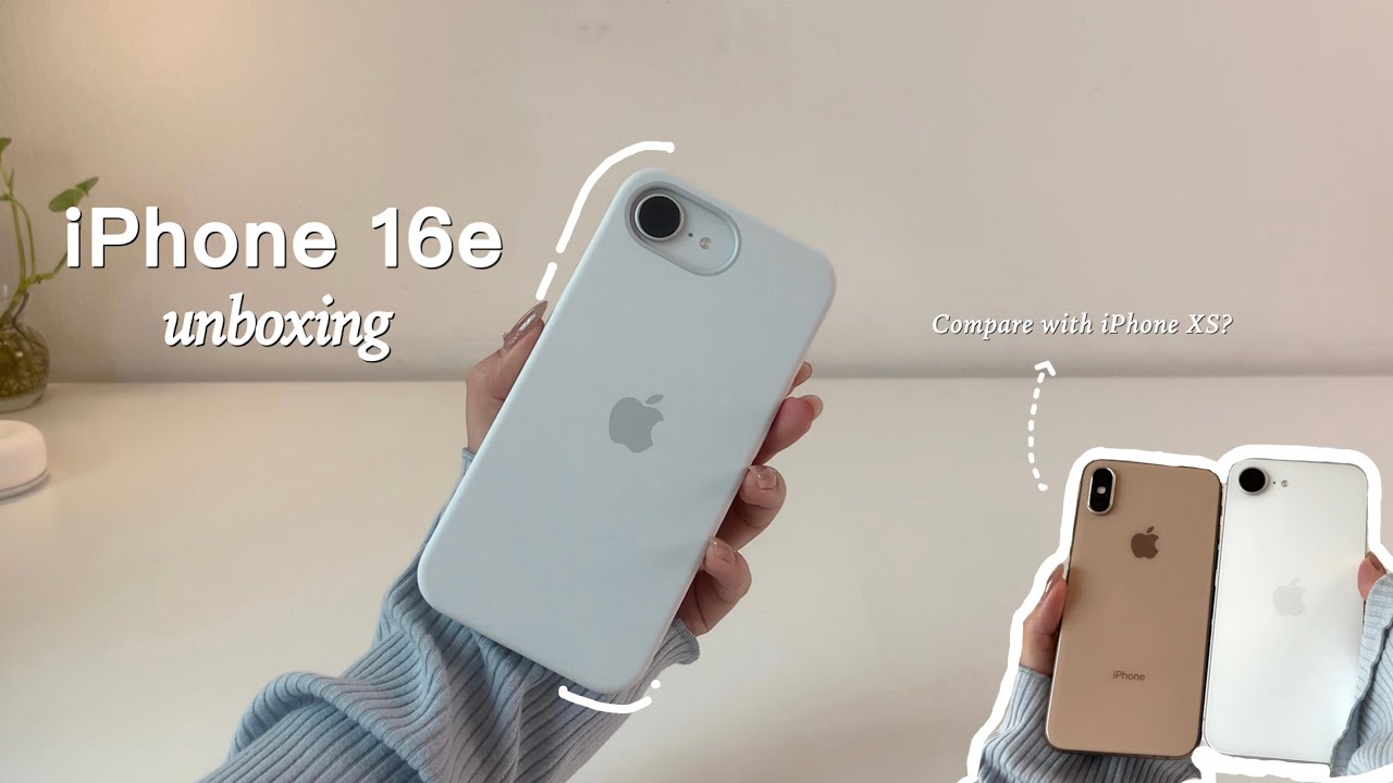 iPhone 16e aesthetic unboxing | Compare with iPhone XS and 16 Pro, Apple Silicone case