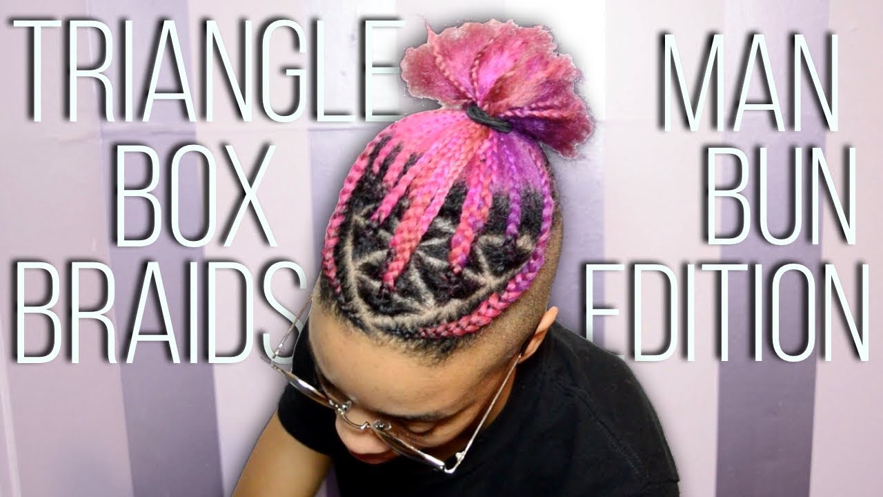 Triangle Box Braids | Man Bun Edition