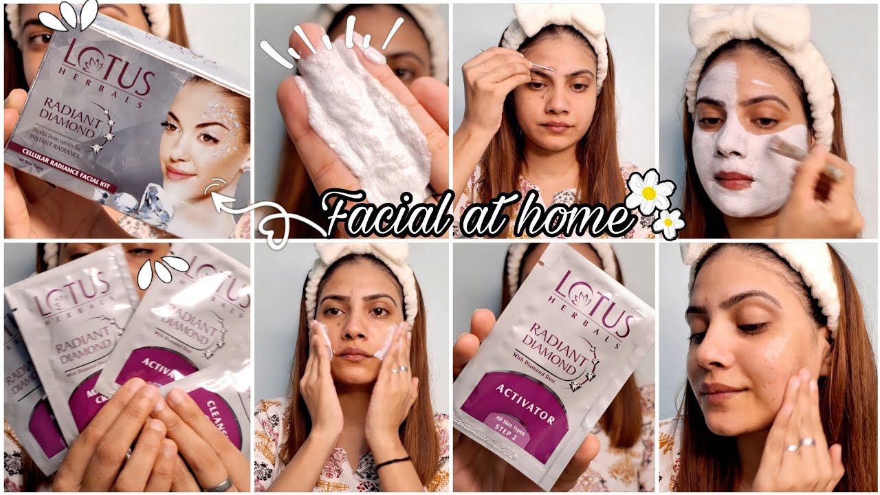 ✨️LOTUS HERBAL RADIANT DIOMOND FACIAL KIT/Step By Step Facial At Home/How to do facial/Lotus facial 