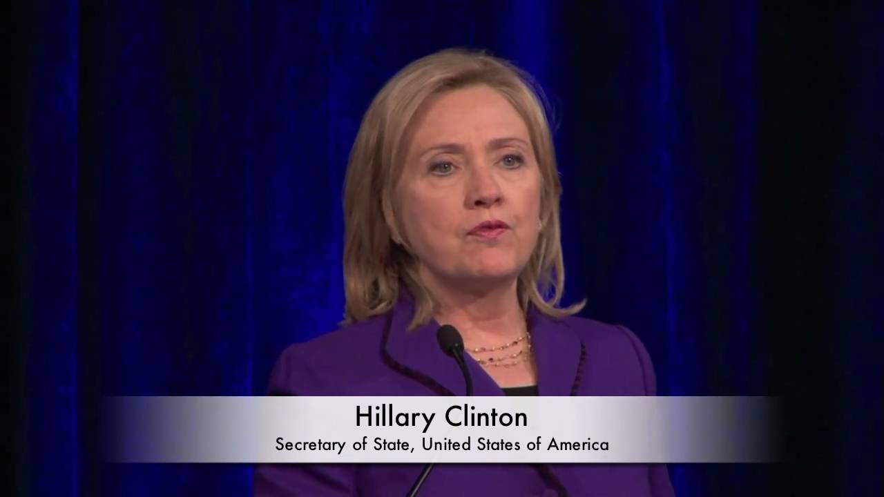 Secretary Hillary Clinton is introduced by ATFP President Ziad Asali at ATFP's Fifth Annual Gala