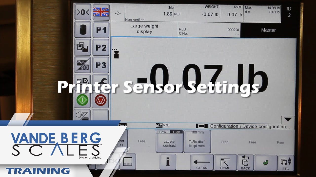 Bizerba GLM-e Weigh Price Labeler Training: Printer Sensor Settings / Calibrate Print Head