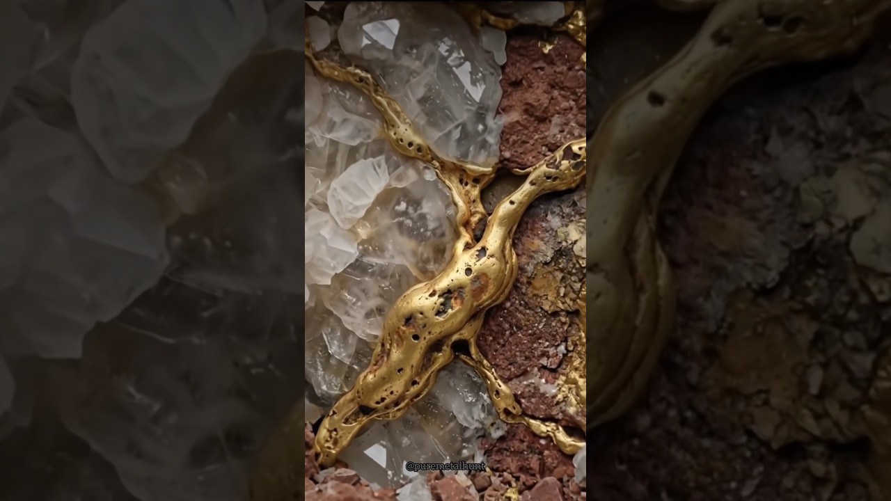 🤑Finding a😱 massive gold vein & turned into a Gold bar #satisfying #mining #geology #asmr #usa #fyp