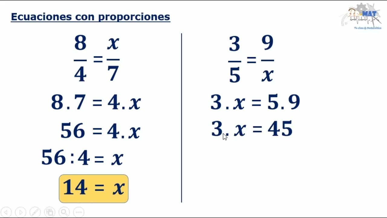 Ecuaciones con proporciones Video 1