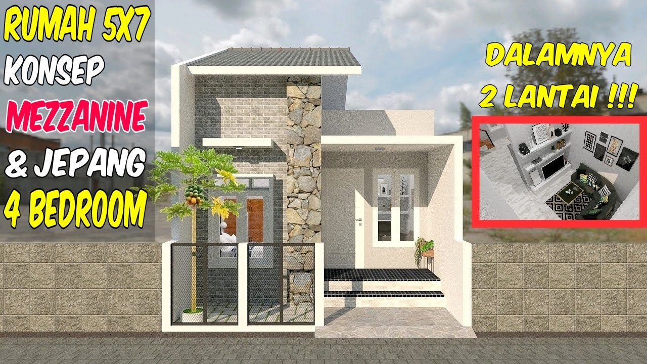 Ide Desain Rumah Mezzanine 5x7 Paling Dicari - 4 Kamar Tidur