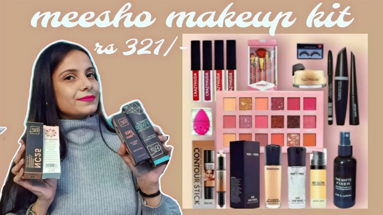 TRYING MEESHO CHEAPEST MAKEUP KIT 321/- || NANCY PRAJAPATTI || 
