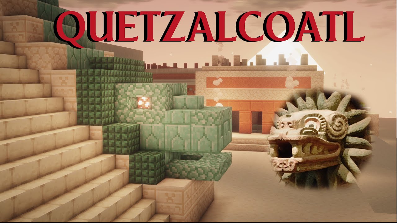 CONSTRUYENDO LA GRAN TENOCHTITLAN EN MINECRAFT | Cabeza de Quetzalc&oacute;atl y &aacute;guila | Tutorial