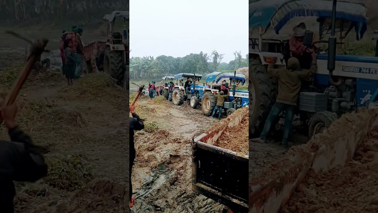 troli dhas gya tino ek sath kich raha hai farming sudhanshu yadav