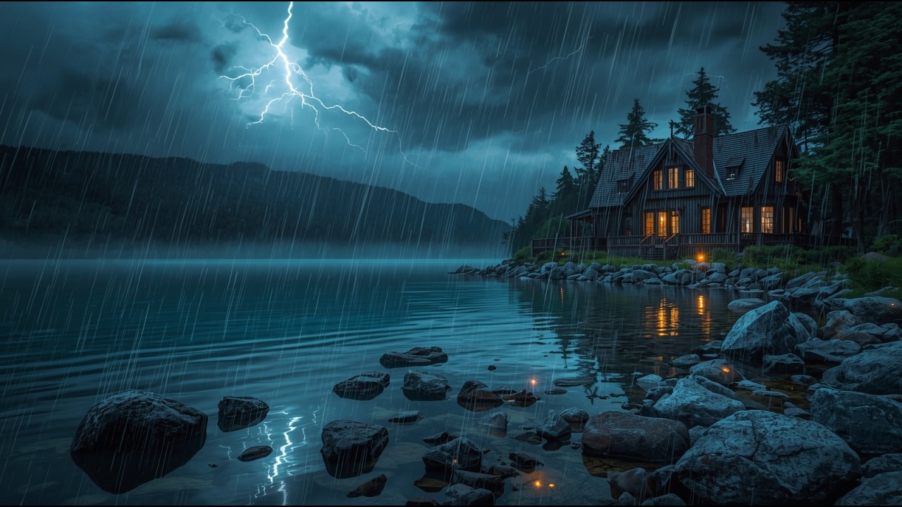 Heavy Rain and Thunder Sounds for Sleeping - Soothing Storm for Deep Sleep - ASMR