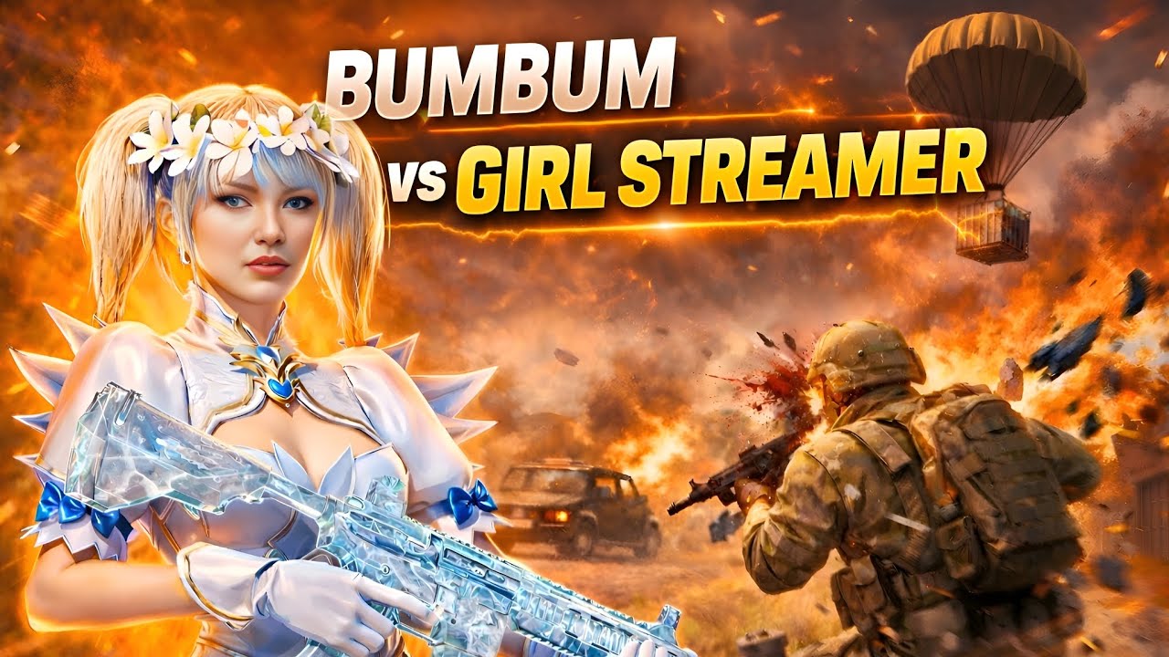 BUMBUM vs PRO GIRL STREAMER 🔥 Bgmi 4.2 Update |Aggressive 1 vs 4 Clutches Against Streamer | BGMI 