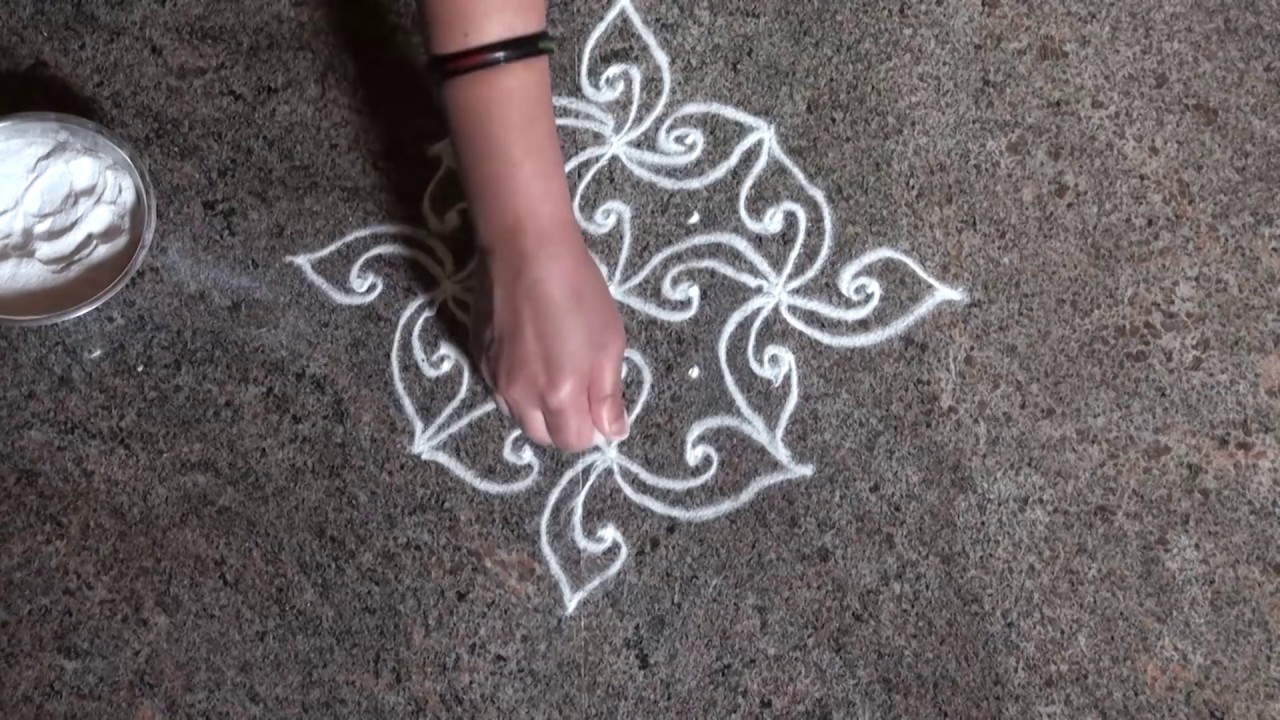 7 Dots Rangoli / Daily Easy simple rangoli design/ chukki rangoli/ಚುಕ್ಕಿ ರಂಗೋಲಿ