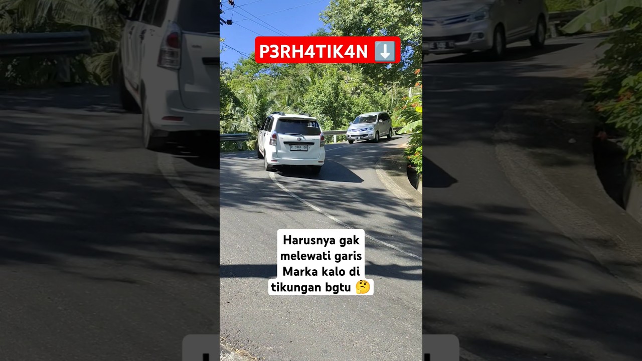 harusny jgn melewati garis Marka di tikungan bgtu 🤔 #shorts #automobile #tikungan #jalan #tanjakan
