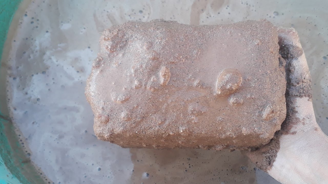 ASMR:Sand and red dirt slabs crumbling and dipping in water (new vid)