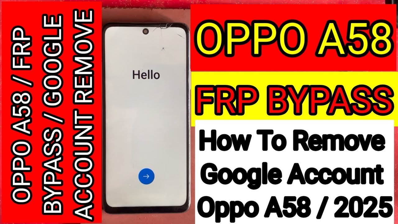 Oppo A58 Frp Bypass without pc How To Remove Google Account Oppo A58 Google Account Unlock Without p