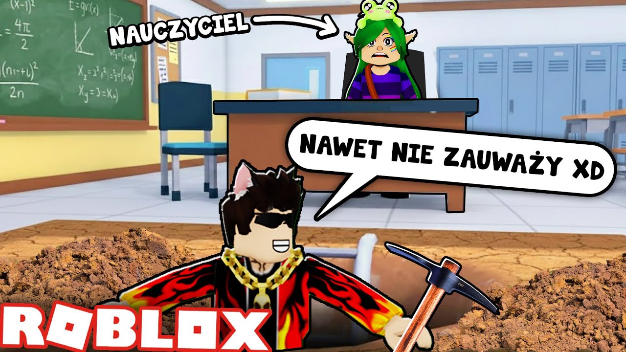 uciekamy z lekcji W NAJGŁUPSZY SPOSÓB XD (Roblox Dig Out of Detetion)