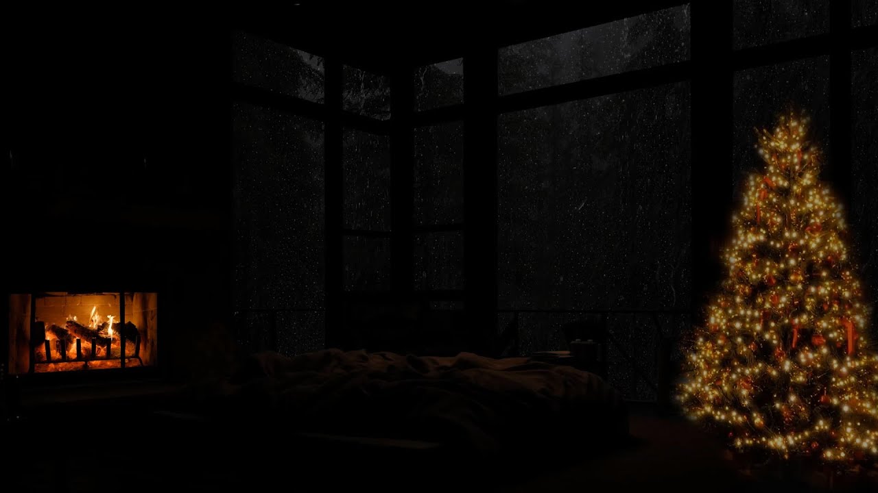 Rain Sound in Forest ⛈️ Heavy Rain on Window & Cozy Fireplace 🔥 Fall Asleep in 3 Minutes