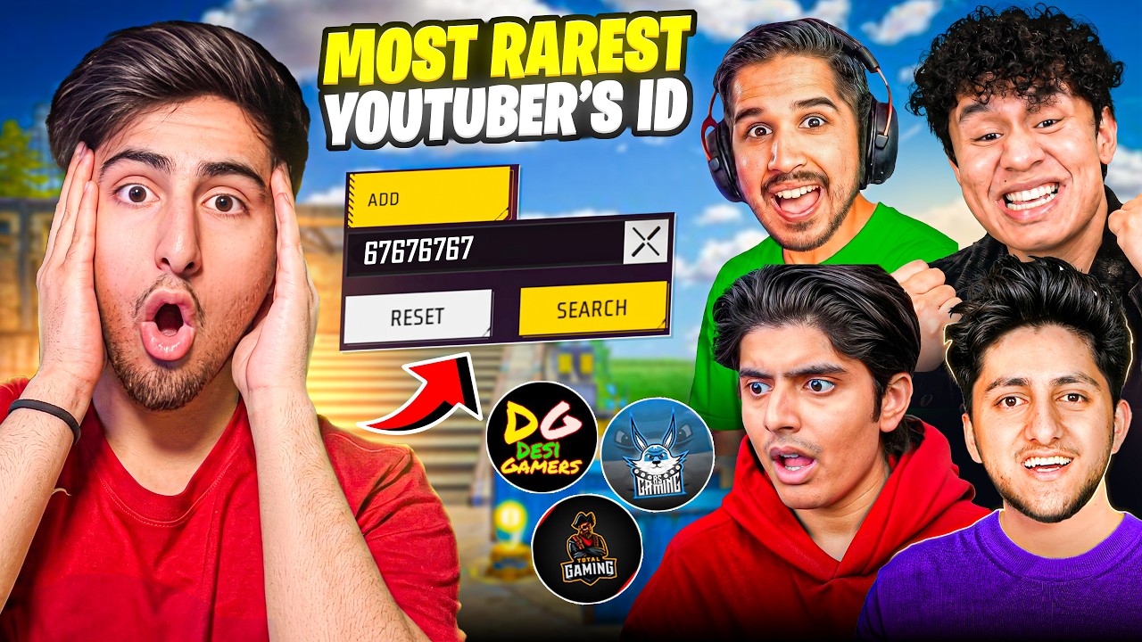 Rarest Youtubers IDs In Free Fire😱