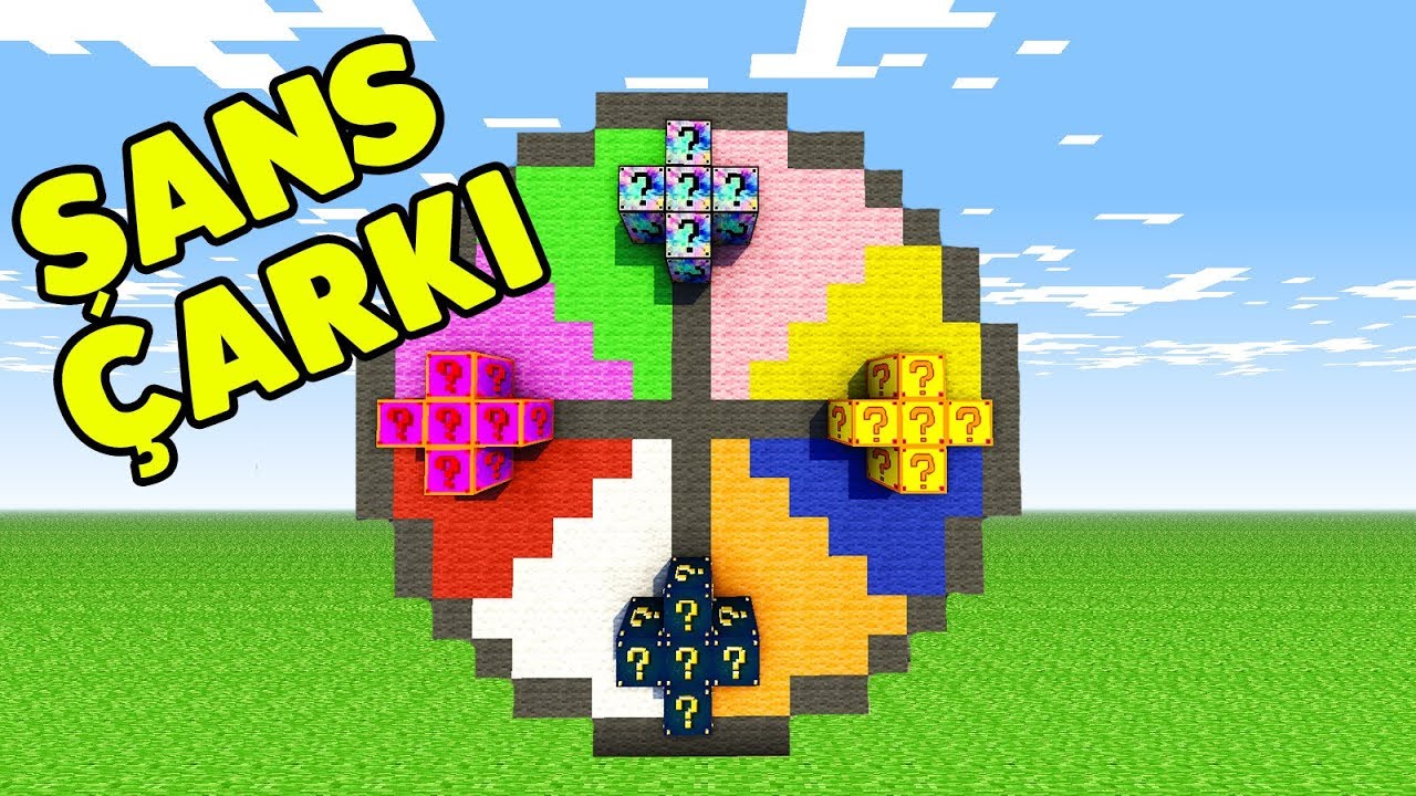 8 FARKLI ŞANS BLOĞU vs RENKLİ ÇARK ÇEVİRME🌈 - Minecraft
