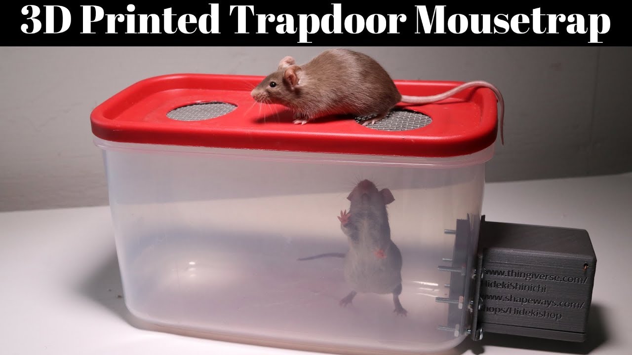 3D Printed Trapdoor Mousetrap In Action - Invented By A Youtube Viewer