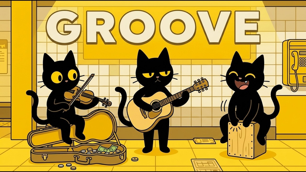 playlist 오늘도 고양이 밴드와 부드러운 카페 그루브 ☕😎 |  GROOVE• JAZZHOP• CHILL •카페 • 매장 • 노동요