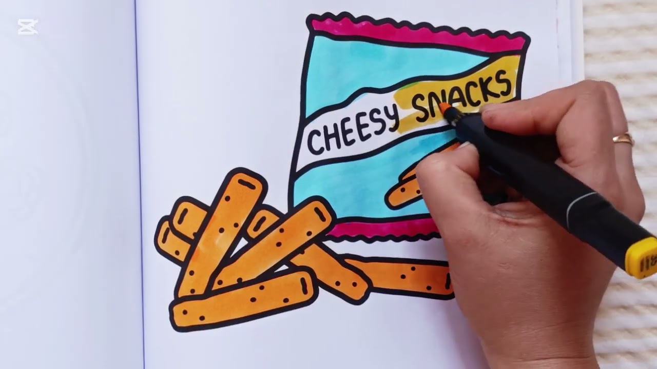 Coloring Cheesy Snacks 🧀🍟 | Fun Coloring for Kids