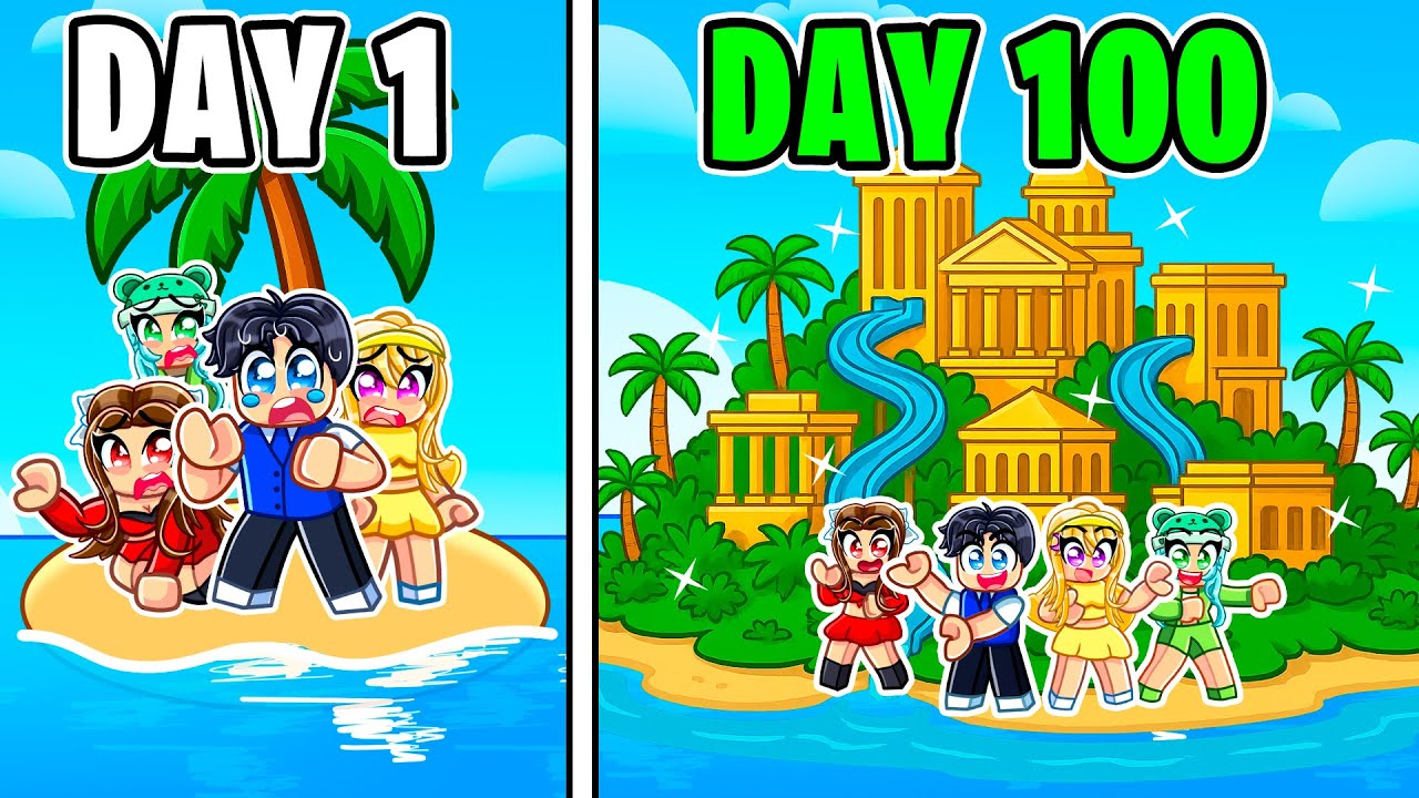 100 Days on BUILD A ISLAND In Roblox!