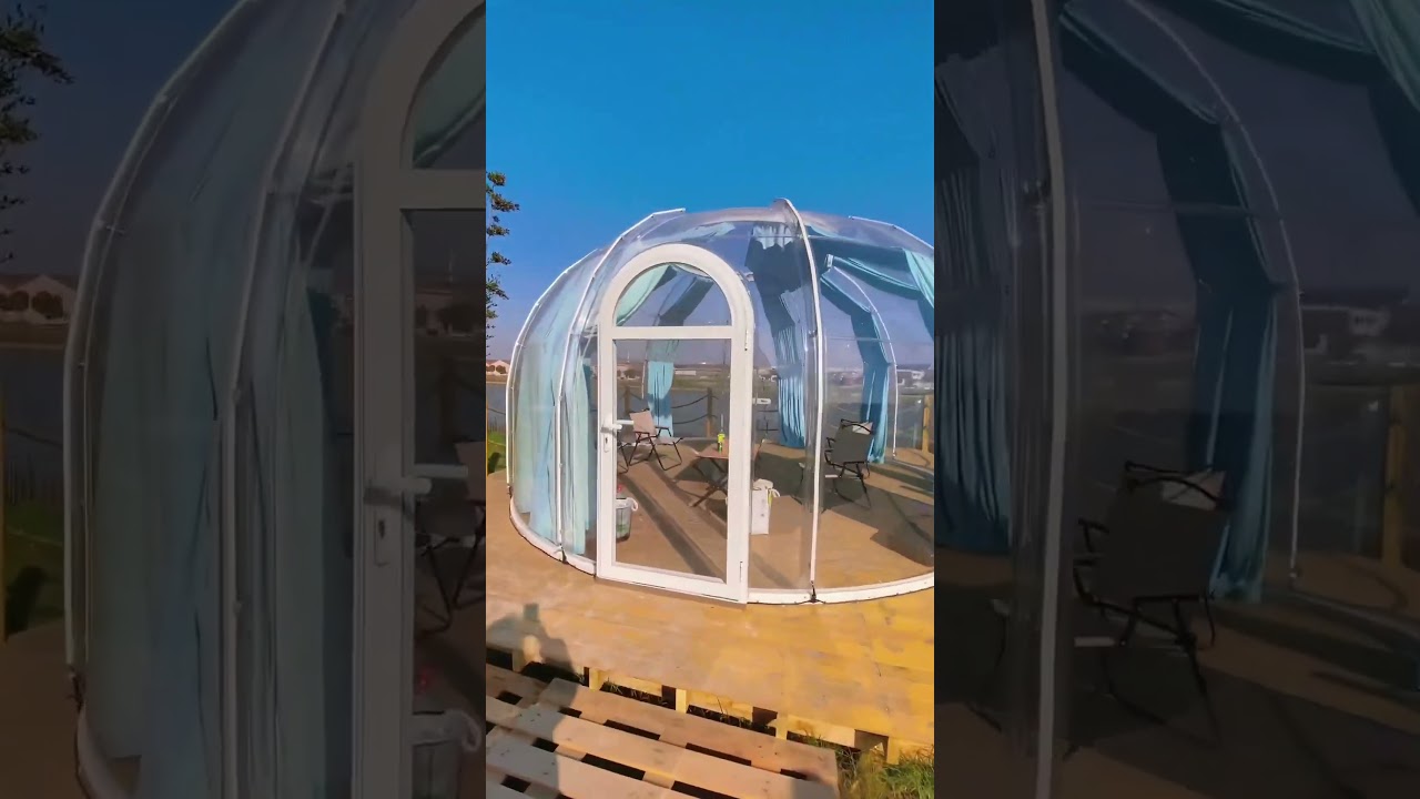 The dome leisure bubble house on the campsite takes only two hours to install #dome #patio #tent