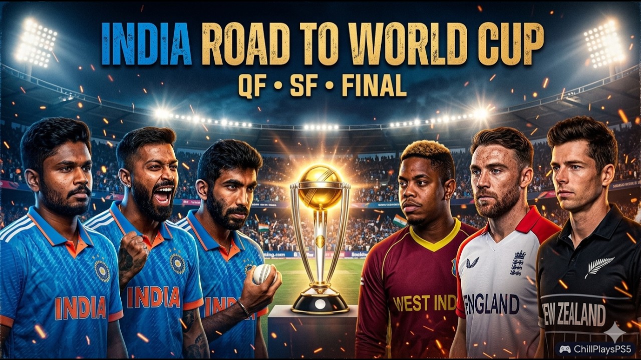 India Road to World Cup Glory🔥QF vs WI | SF vs ENG | Final vs NZ | Full Knockout Stream | Cricket 26