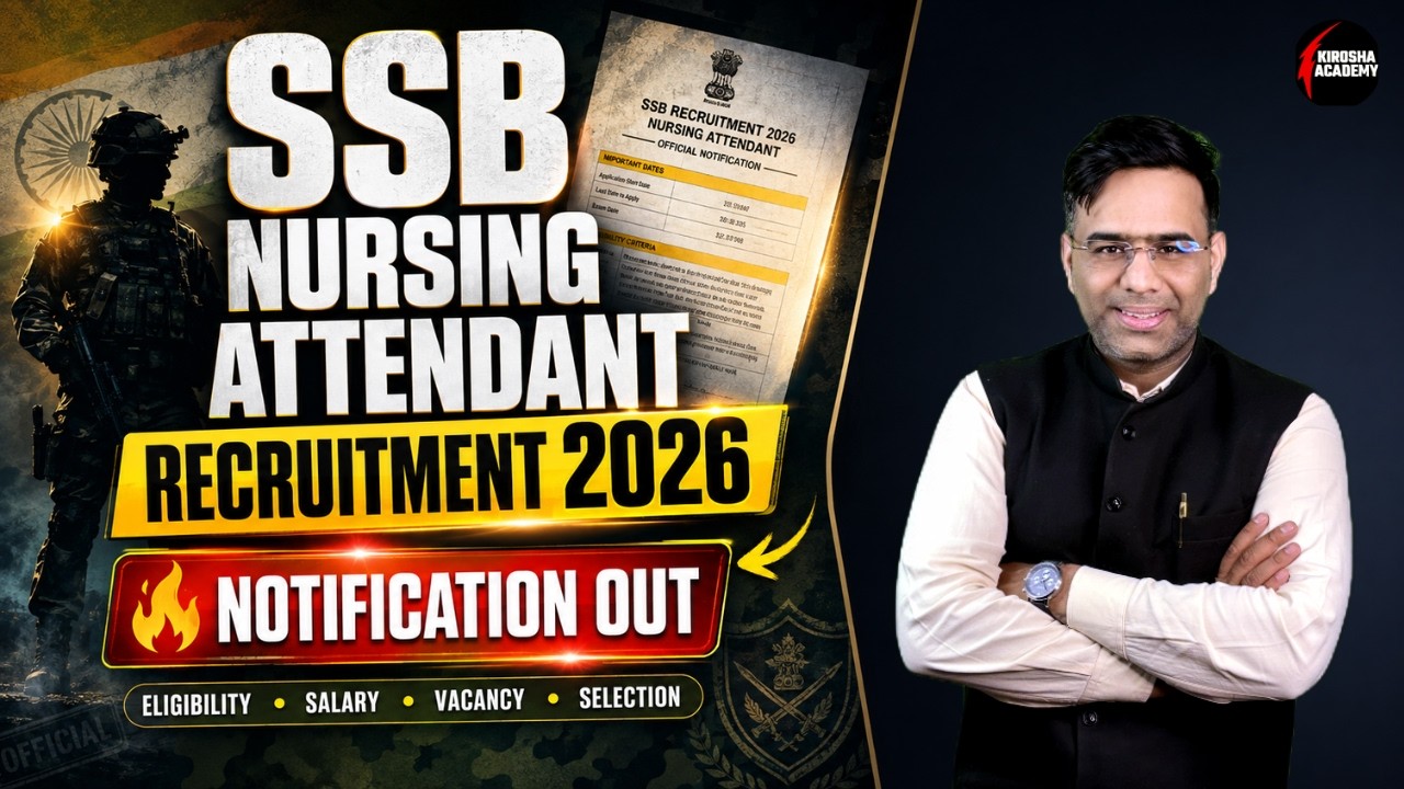 SSB Nursing Attendant Recruitment 2026 New update 🔥 Complete Notification Explained