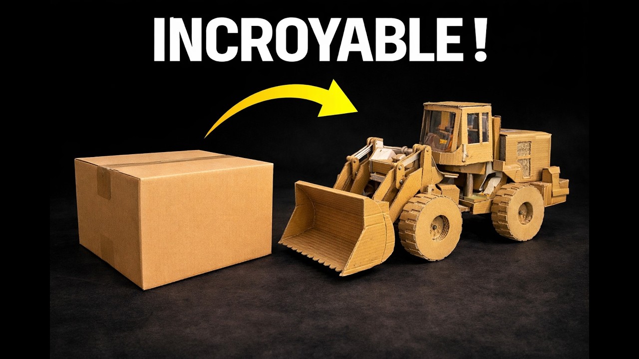 Part 1] Incredible Cardboard Wheel Loader// Machine Build – 100% Made from Cardboard! 🔥📦