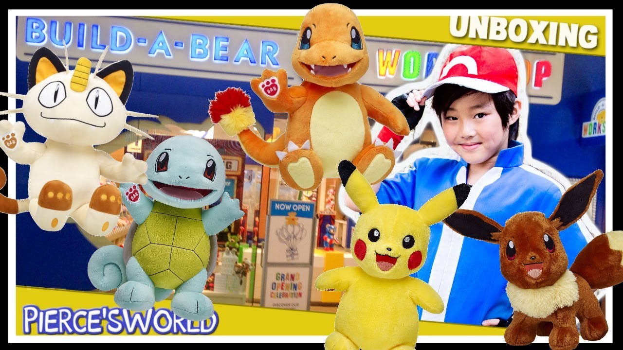 Постройте медведя Pokemon Meowth Pikachu Charmander Squirtle Eevee звучит Коммерческий обзор