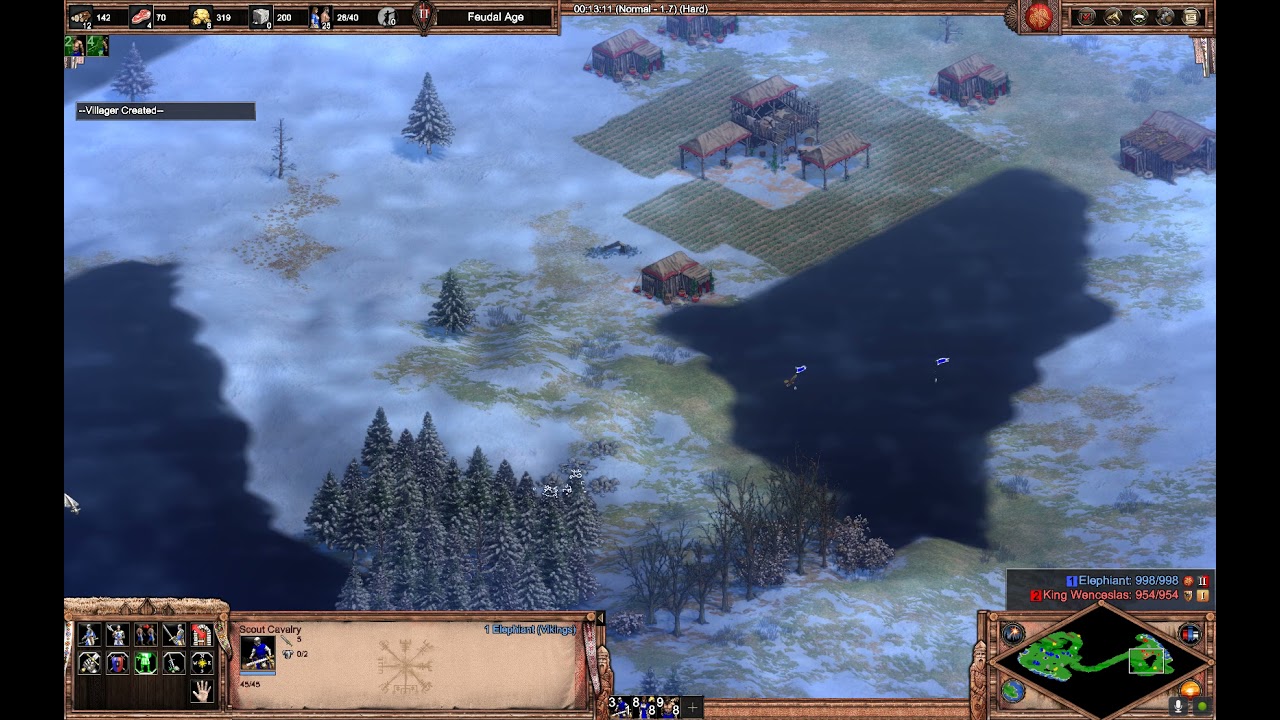 Viking archer rush - Hard AI - Age of Empires II DE