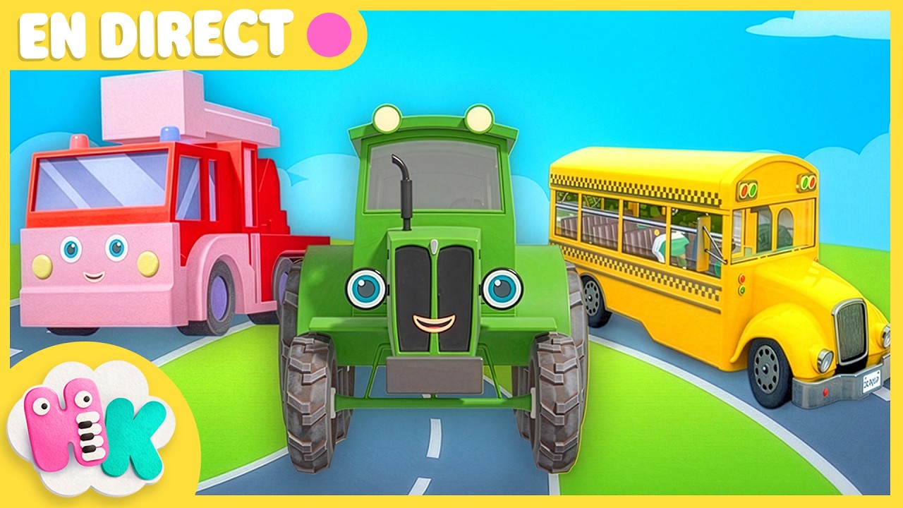 🔴EN DIRECT! 🎶 Meilleures Chansons pour Enfants 🚒 Camions & Voitures 🚌 Comptines pour Bébés | HeyKids