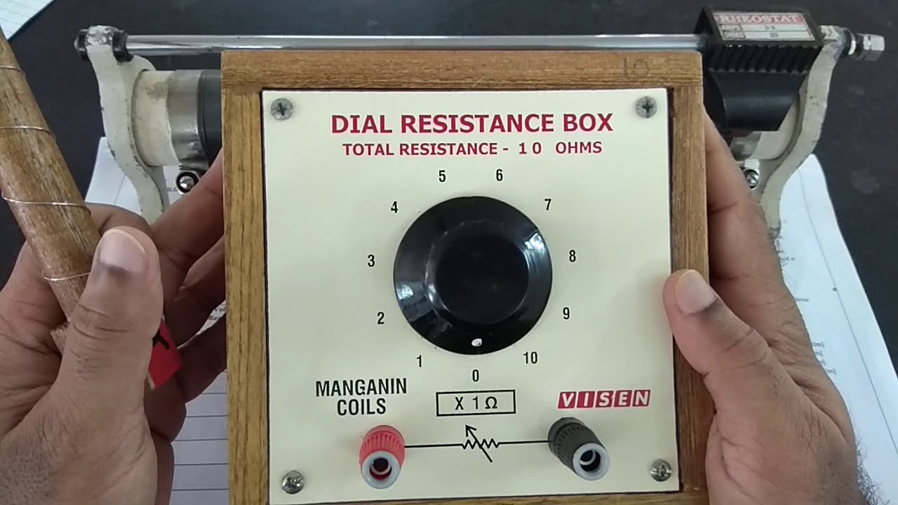 07 Resistance Box & Unknown Resistance over a Wooden Bobbin