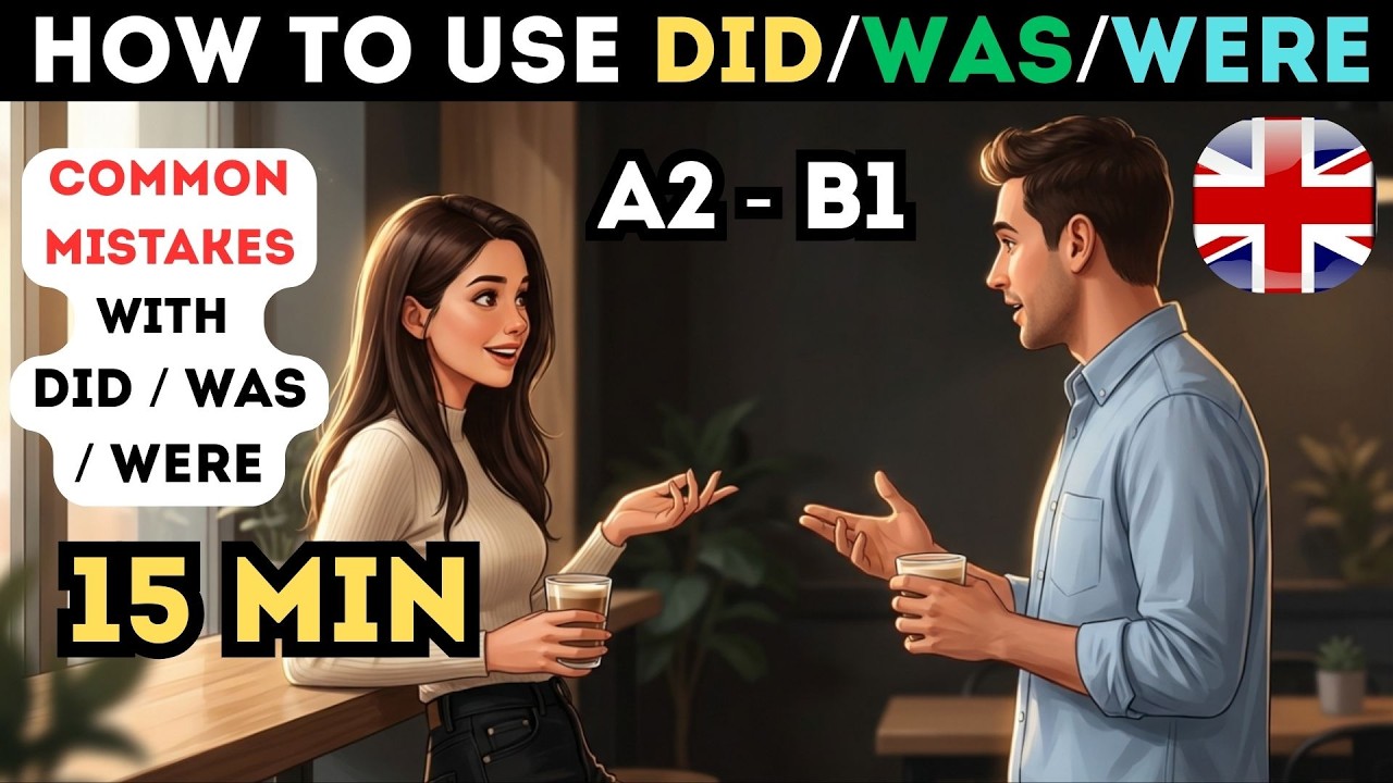How to use DID / WAS / WERE in English | A2-B1 ENGLISH LEVEL | EASY VIDEO
