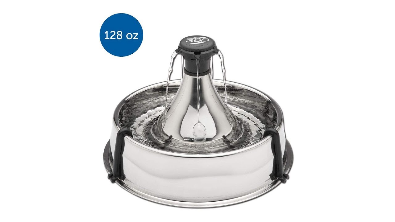 PetSafe Drinkwell 360 Multi Pet Stainless Steel Dog and Cat Fountain   Filtered Water