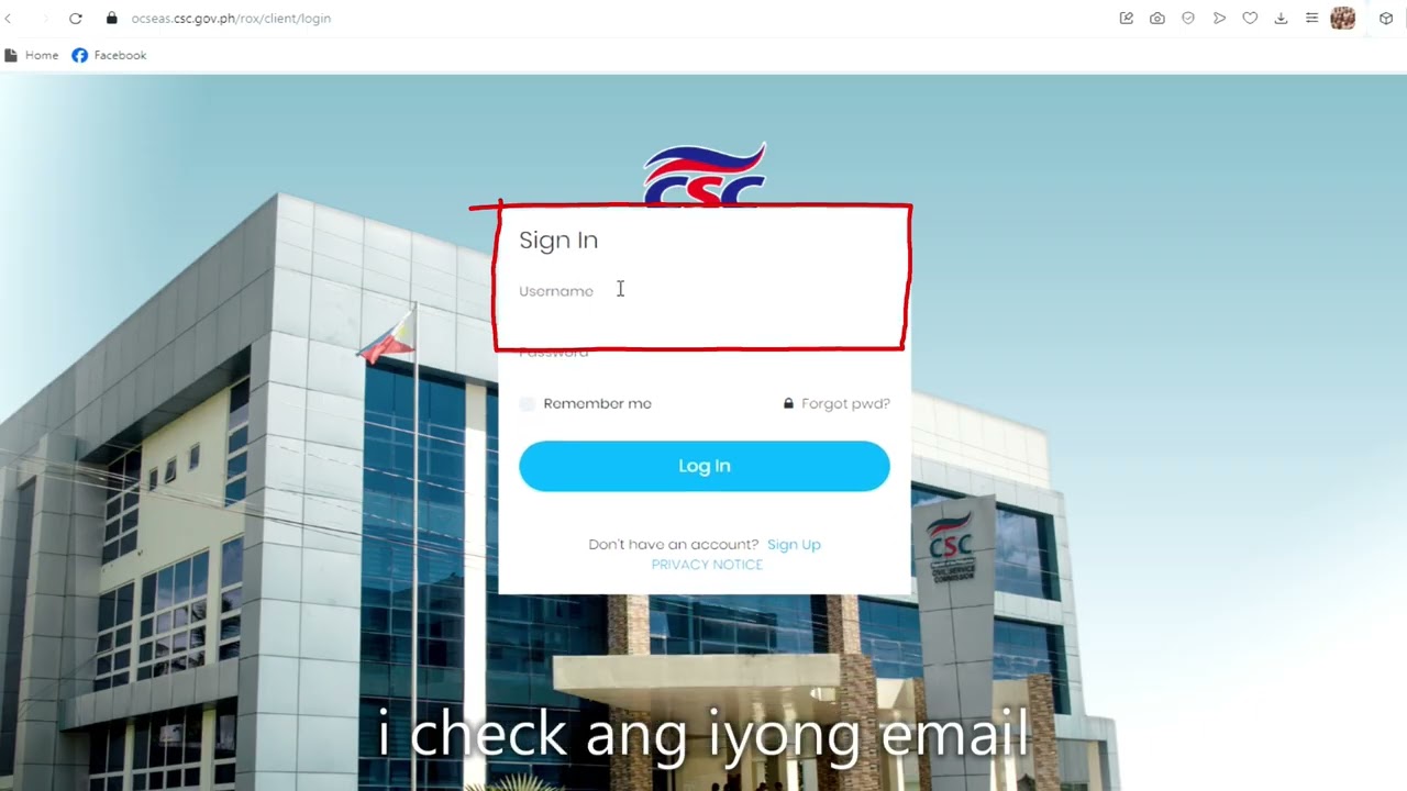 Paano mag recover ng ocseas account para sa Civil Service exam filing