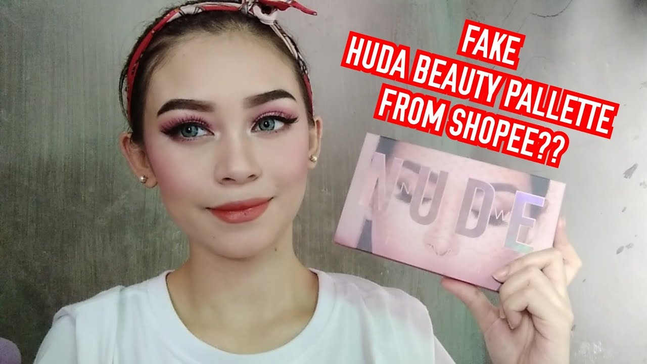 Simple glam make-up tutorial using FAKE HUDA BEAUTY PALLETTE FROM SHOPEE???