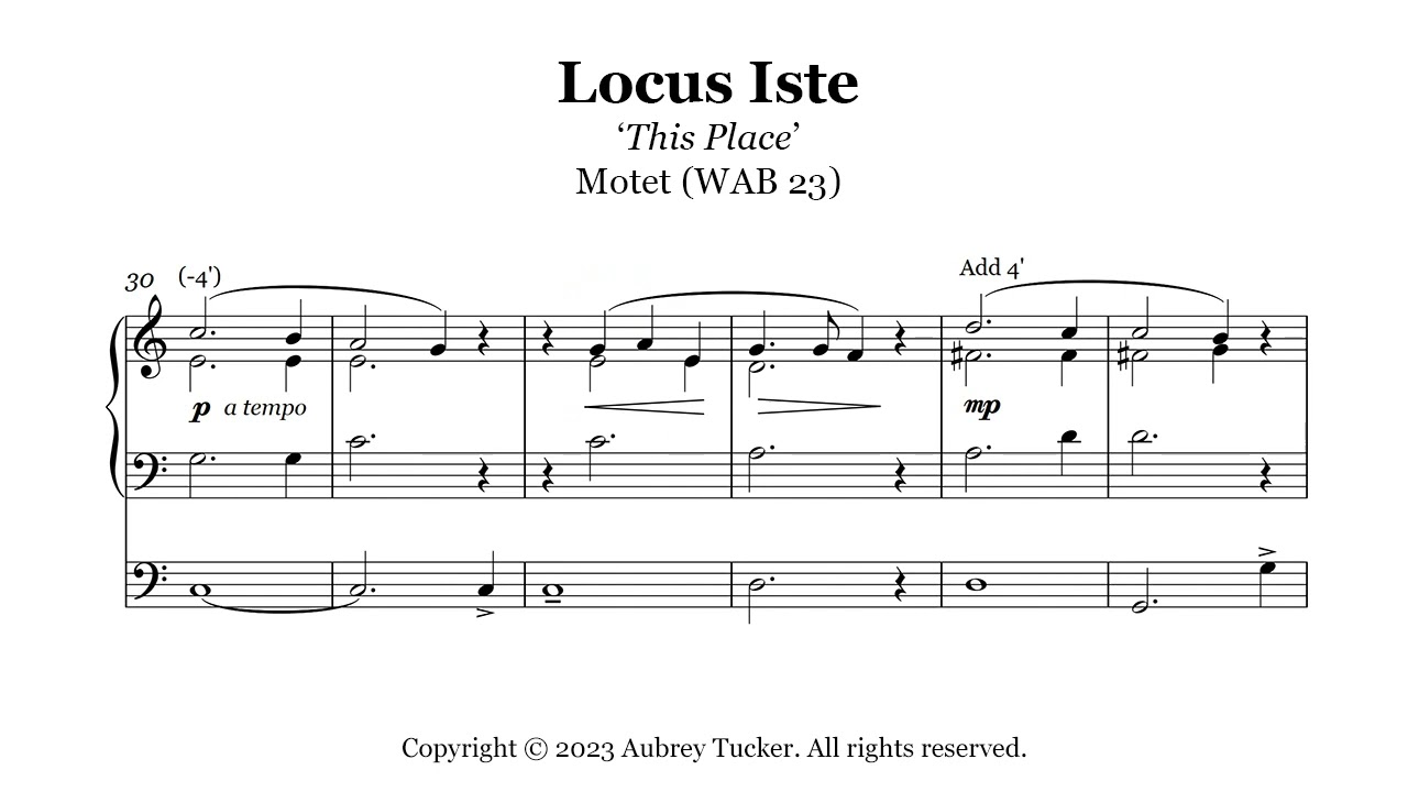 Organ: Locus Iste / This Place (Motet, WAB 23) - Anton Bruckner