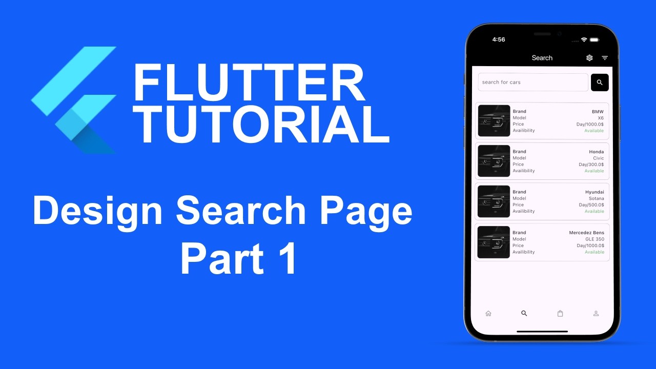 Flutter tutorial 42: Design Search Page part 1
