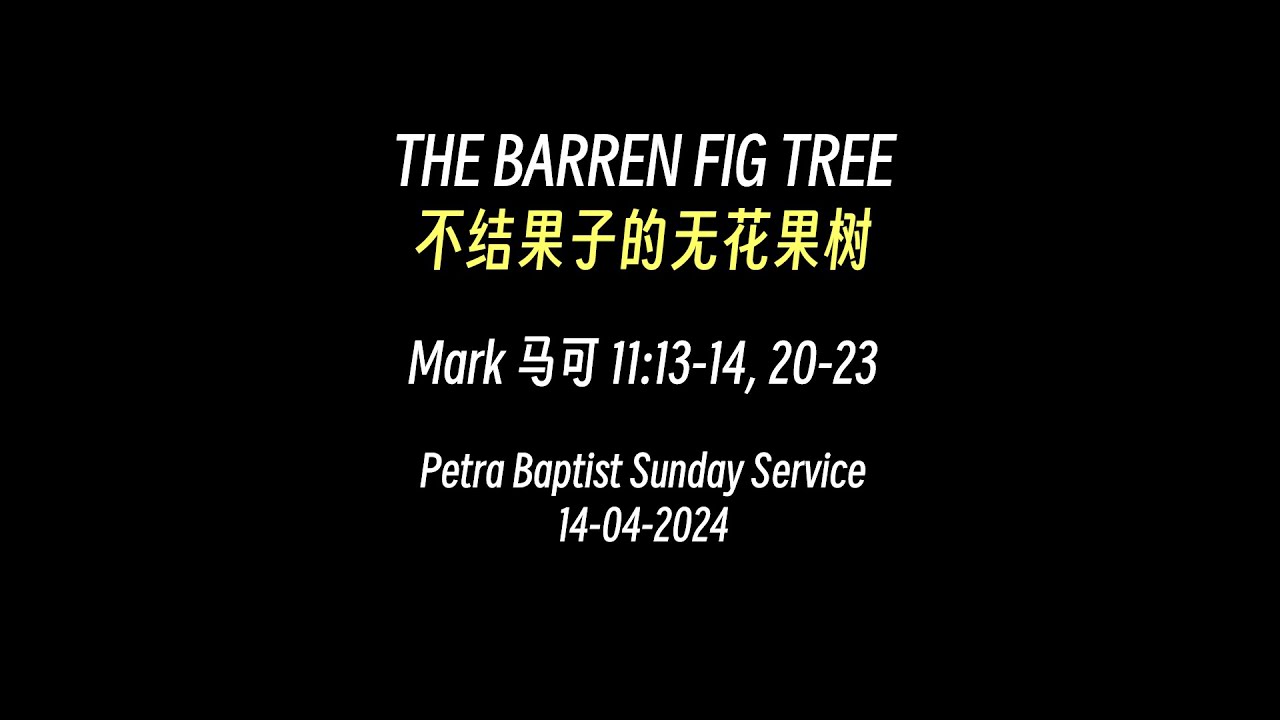 《不结果子的无花果树 | THE BARREN FIG TREE》— 邱武良 牧师