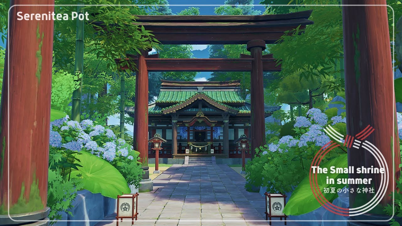 Serenitea pot  -塵歌壺- ⛩️The Small Shrine in Summer🎋初夏の小さな神社 Making video