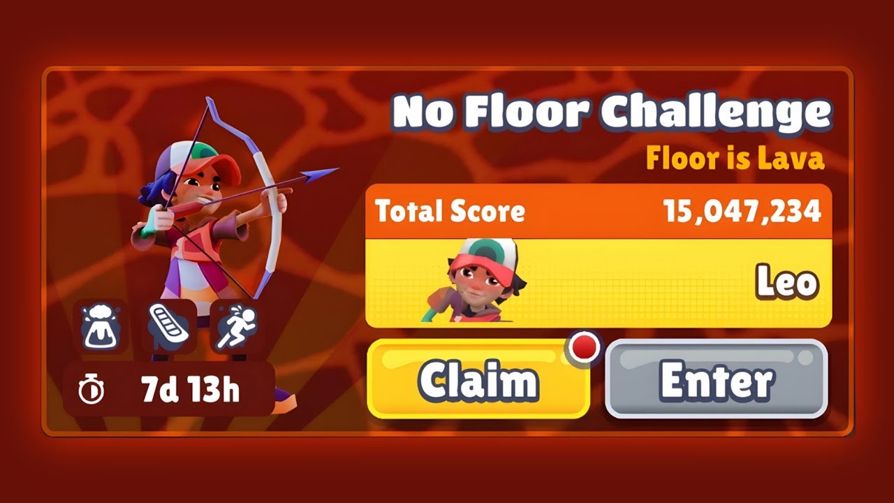 Subway Surfers Paris 2024 Floor Is Lava (No Floor Challenge) | STAGE 5/5 - Unlock Leo FULL GAMEPLAY