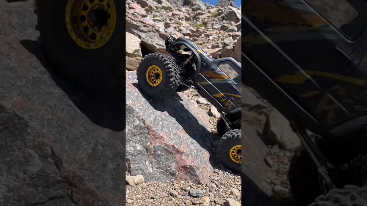 rc rock crawler 4x4 in mountain off road monster level #rcoffroad #rcaddict