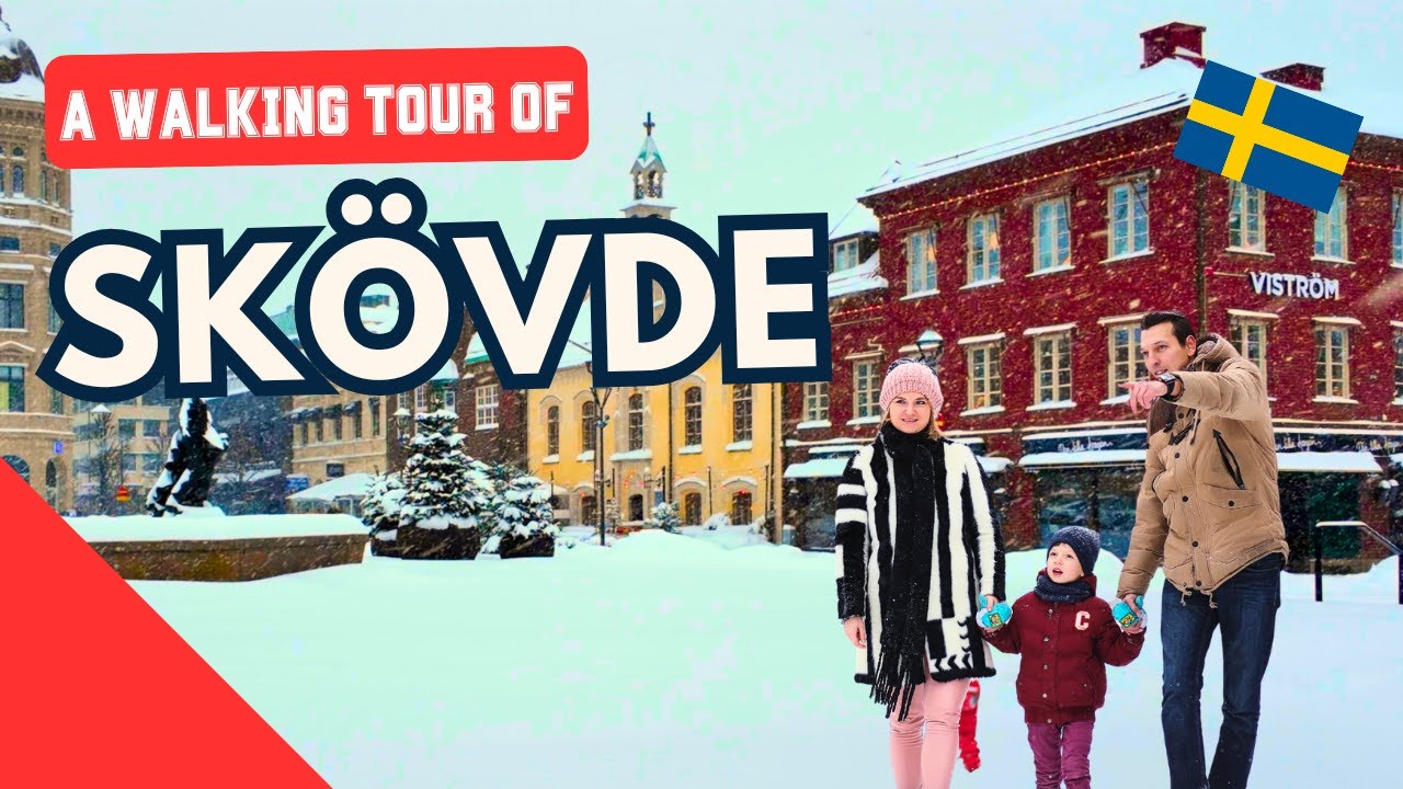 Skövde Walking Tour in Winter ❄️ Snowy City Walk in Västergötland