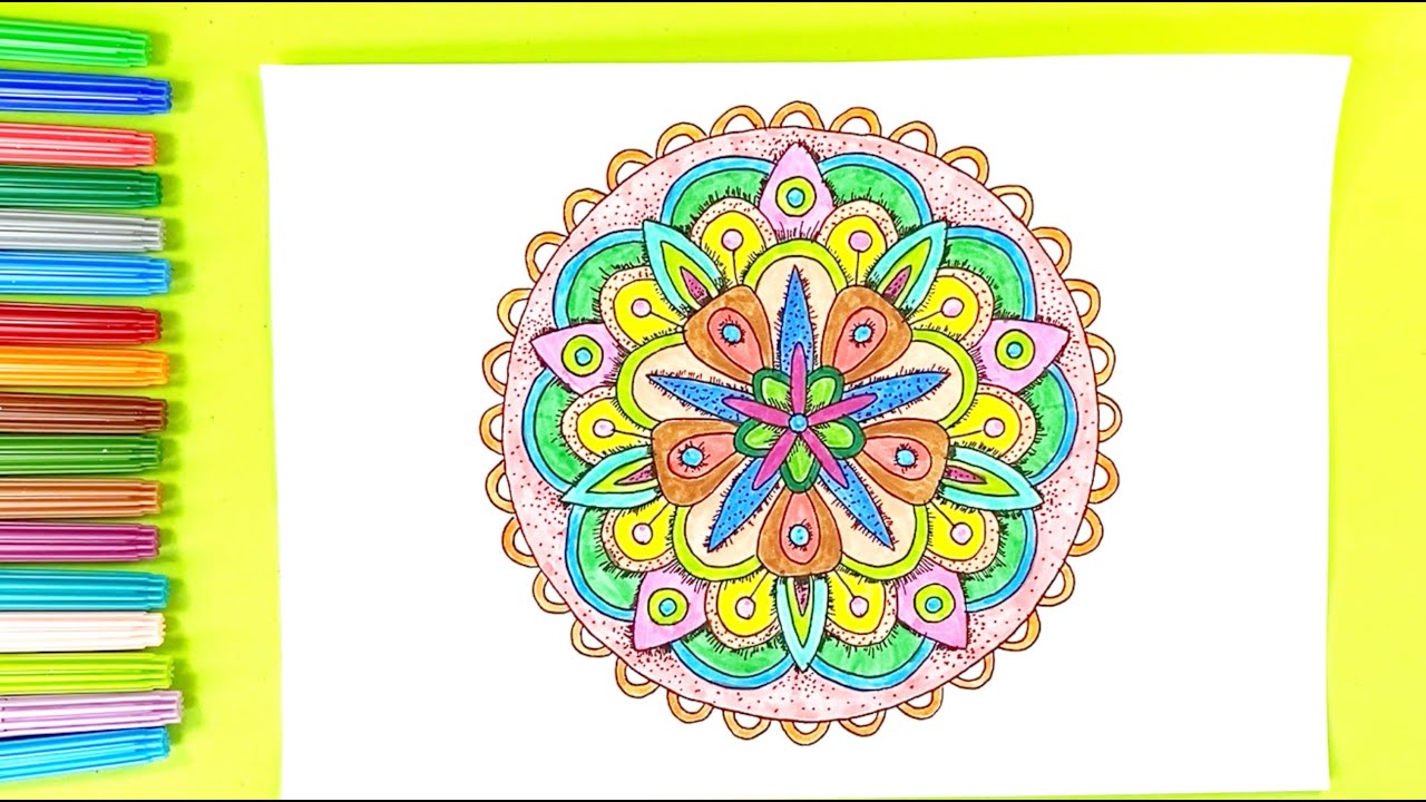 Cómo dibujar un Mandala flor. How to draw a flower Mandala