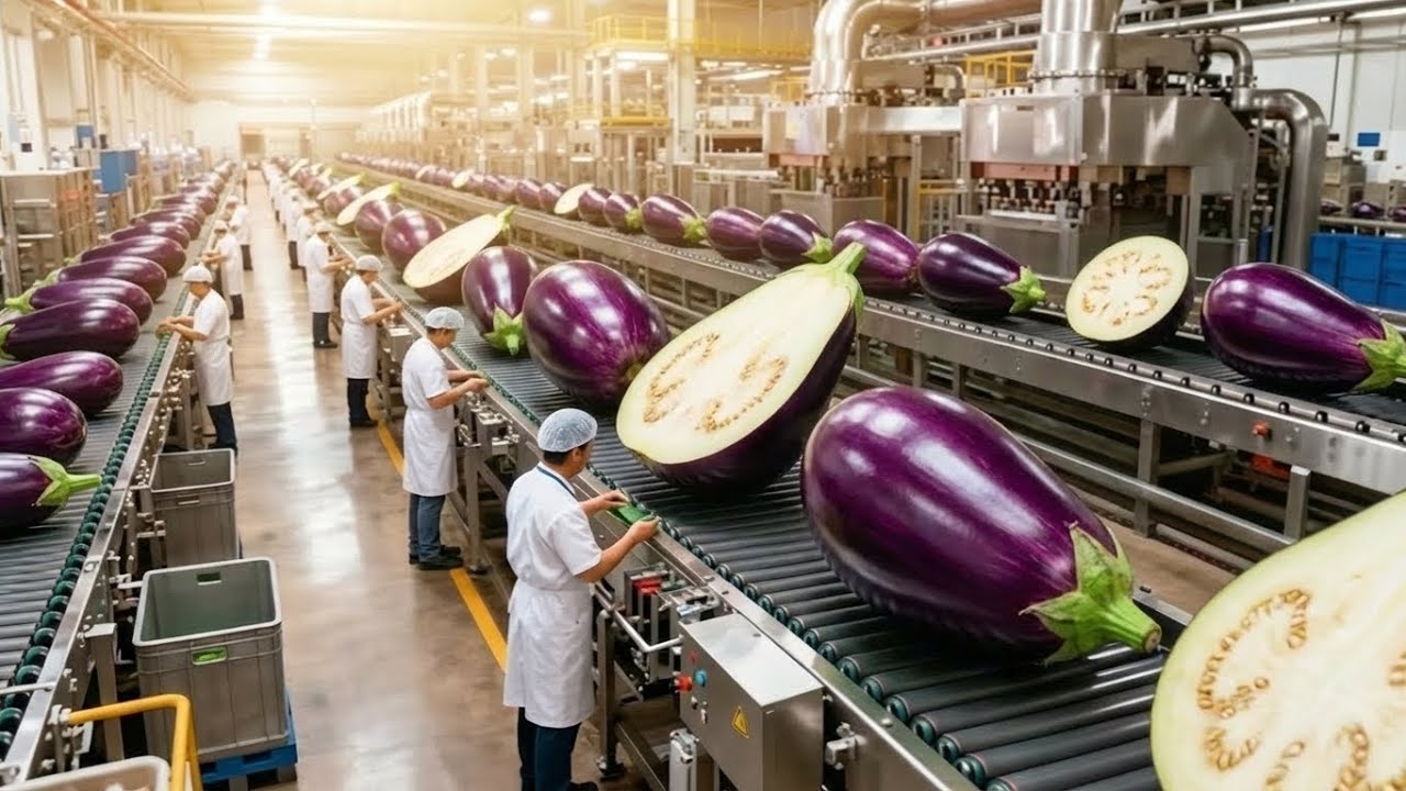 Spektakulär: Moderne Auberginenverarbeitung – Von frischer Ernte zu Premiumprodukten (Vollprozess)