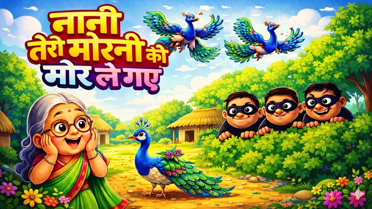 नानी तेरी मोरनी को मोर ले गए | Cute Kids Rhyme | Hindi Nursery Song | Cartoon Animation